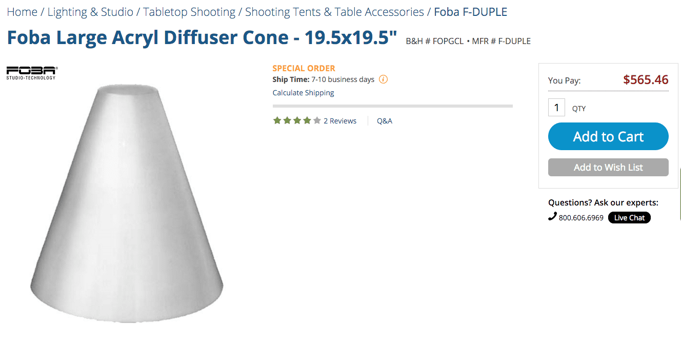 Foba-Large-Acryl-Diffuser Cone